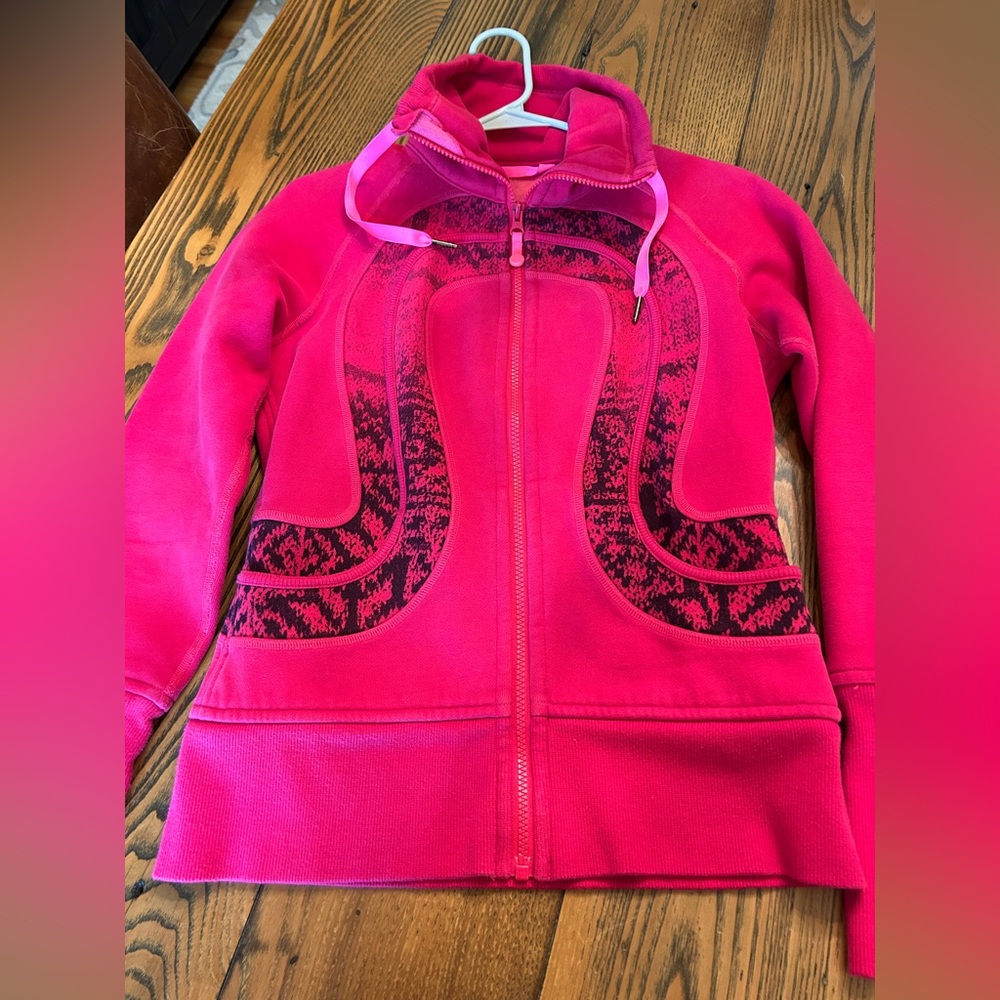 Lululemon Vibrant Pink Hoodie Jacket, Size 6